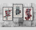 Ciudad vinotinto en caos | Collage de Fabiana Zapata | Compra arte en Flecha.es