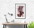 Ciudad vinotinto en caos | Collage de Fabiana Zapata | Compra arte en Flecha.es