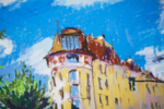 STREET VIEW OF GENEVA, SWITZERLAND. IMPRESSIONISTIC ETUDE ORIGINAL OIL PASTEL PAINTING. SMALL CITYSCAPE IMPRESSIONISM IMPRESSION DECOR TRAVEL BRIGHT | Pintura de Sasha Romm Art | Compra arte en Flecha.es