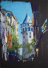 GALATA TOWER IN ISTANBUL. ORIGINAL OIL PASTEL PAINTING. SMALL CITY STREET SCENE IMPRESSIONISM IMPRESSION ARCHITECTURE DECOR TRAVEL TURKEY URBAN | Pintura de Sasha Romm Art | Compra arte en Flecha.es