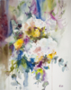 WHITE HYDRAGENIAS. ABSTRACT WATERCOLOR. SMALL ORIGINAL FLOWERS BOTANICAL IMPRESSIONISTIC DECOR DETAIL SPRING SUMMER INSPIRATION | Pintura de Sasha Romm Art | Compra arte en Flecha.es