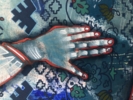 “I AM” LARGE BLUE CONTEMPORARY ACRYLIC PAINTING | Pintura de Yuliia | Compra arte en Flecha.es