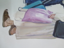 En la cola del autobús | Pintura de JESÚS MANUEL MORENO | Compra arte en Flecha.es