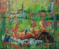 Al sol sobre la hierba | Pintura de Amaya Fernández Fariza | Compra arte en Flecha.es