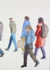 Paseantes ante un grafiti del Vendedor Playero | Pintura de JESÚS MANUEL MORENO | Compra arte en Flecha.es