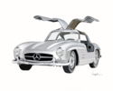 Alas de Acero: El Espíritu del 300SL Gullwing | Dibujo de Angels Ribas Art | Compra arte en Flecha.es
