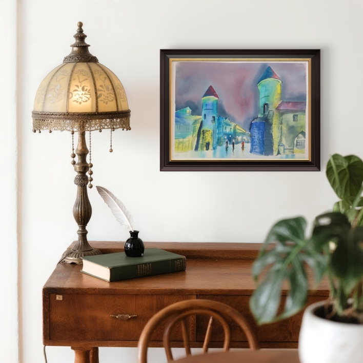 Anochece en la Puerta Viru | Pintura de Oki Hoyos | Compra arte en Flecha.es