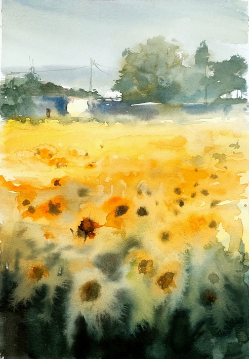 GIRASOLES |Pintura de MAYLU GARCIA | Compra arte en Flecha.es